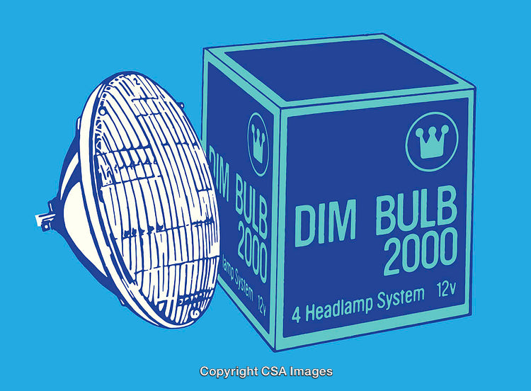 Retro Style Illustration of Automotive Lightbulb and Packaging Design