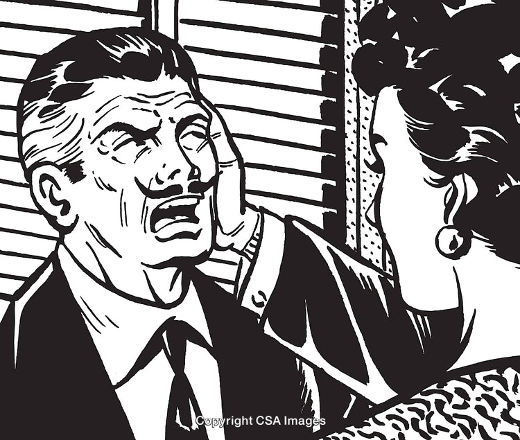 Retro Pop Art Comic Illustration of a Dramatic Couple Interaction