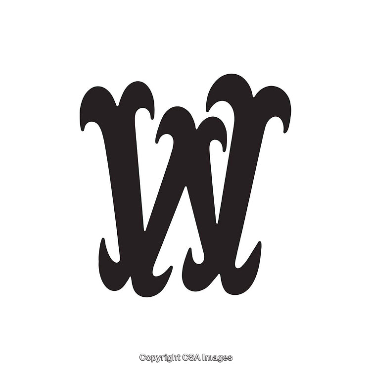 Elegant Black Letter W Design on Simple White Background