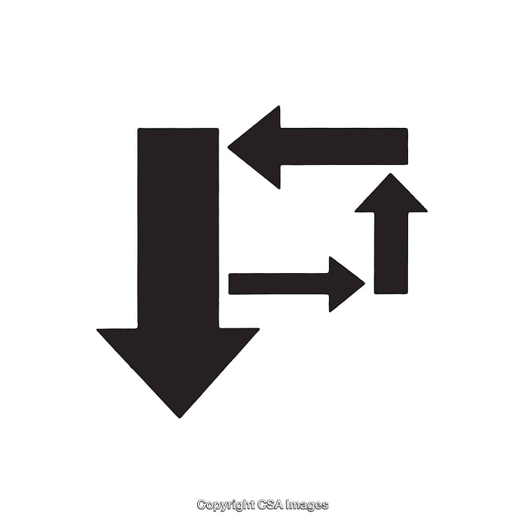 Abstract Arrows Symbolizing Directions and Choices in Black and White Design