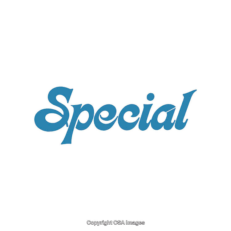 Blue Typography Displaying the Word Special in Creative Styling on White Background