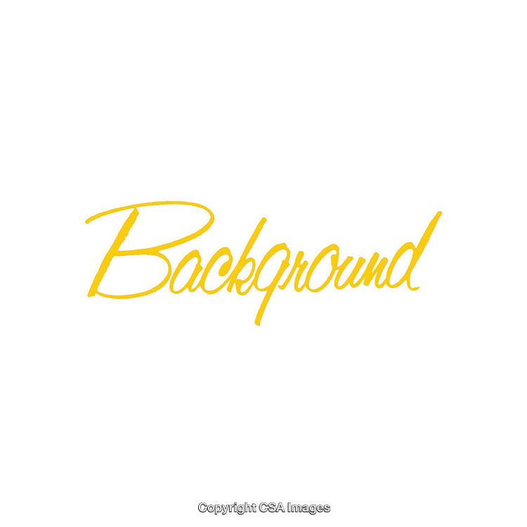 Yellow Cursive Text Illustration on a Clean White Background