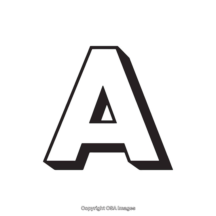 Bold Black And White Letter A Illustration on White Background
