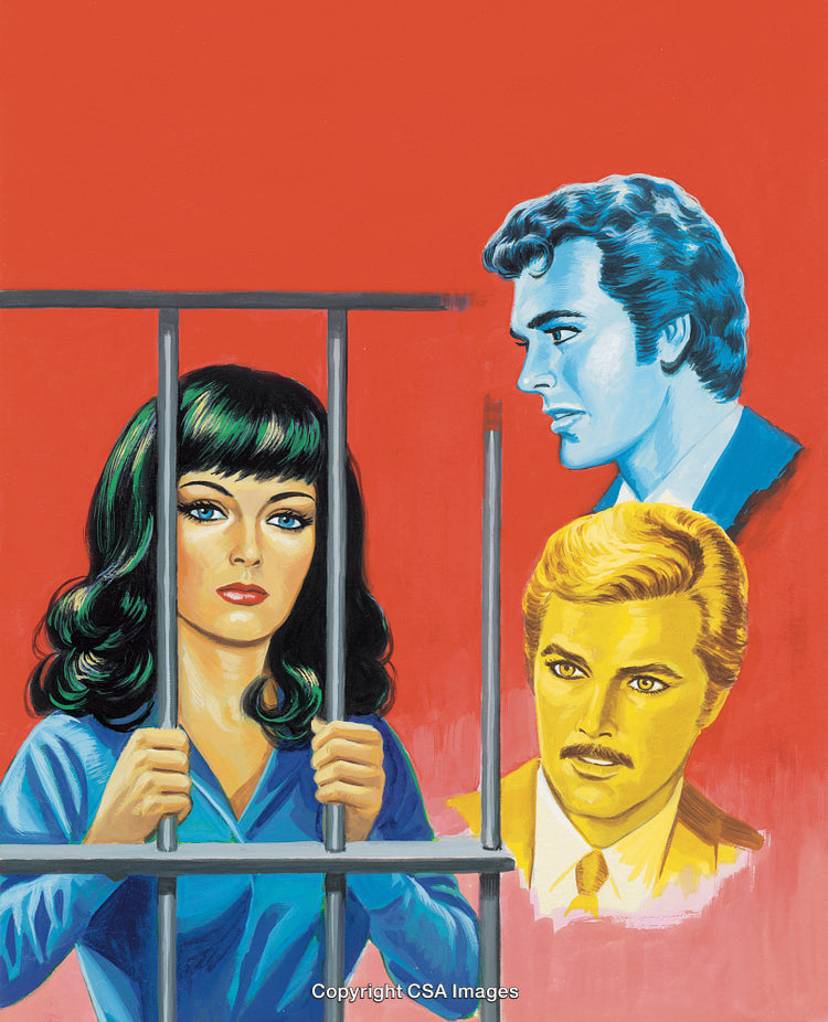 Illustration of Three Emotive Characters Against a Bold Red Background