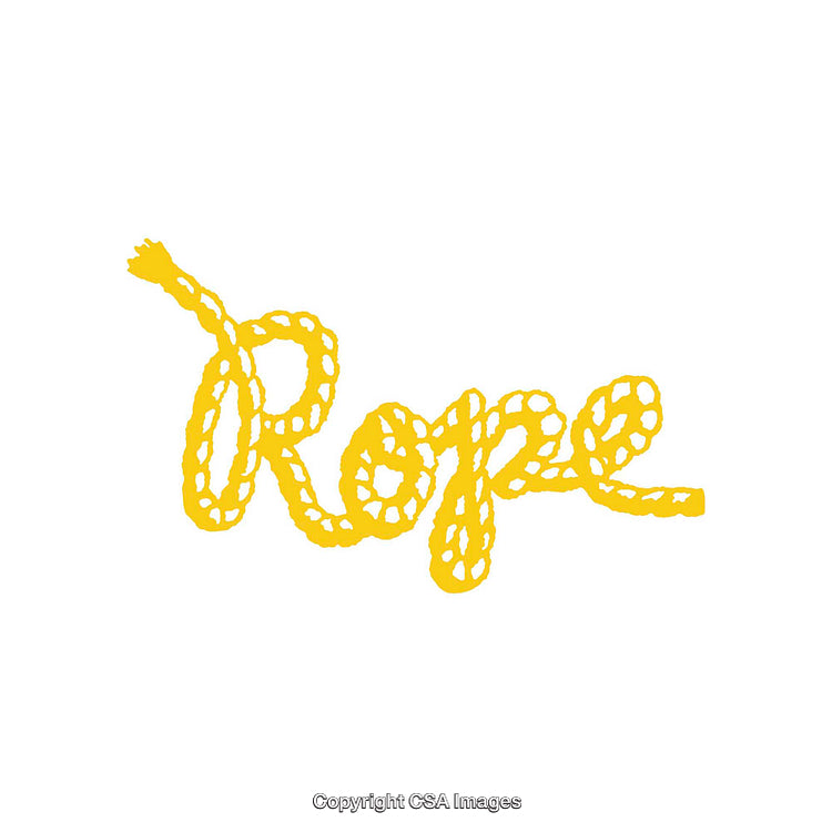 Yellow Rope Illustration Forming Calligraphic Text on White Background