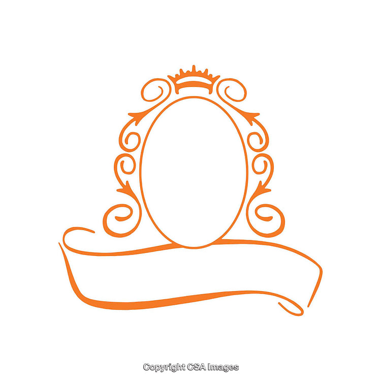 Ornate Decorative Frame with Ribbon Banner for Design Projects