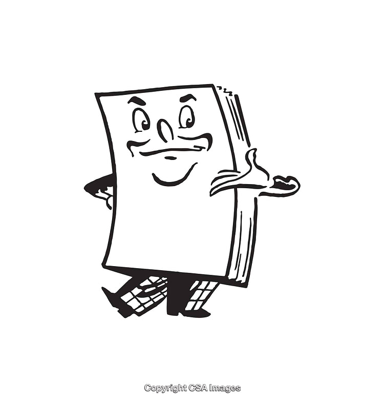 Illustration of a Playful Anthropomorphic Book Character