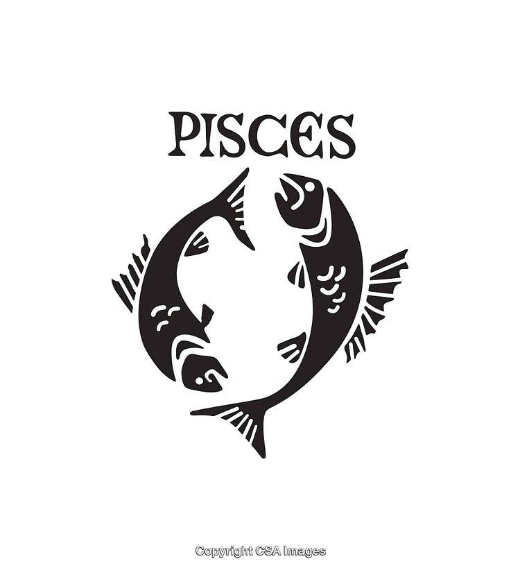 Pisces Zodiac Symbol Featuring Two Fish in Circular Motion