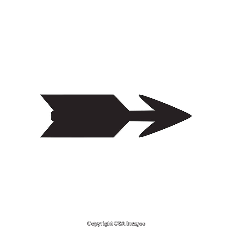 Black Silhouette Arrow Icon on White Background for Navigation Concepts