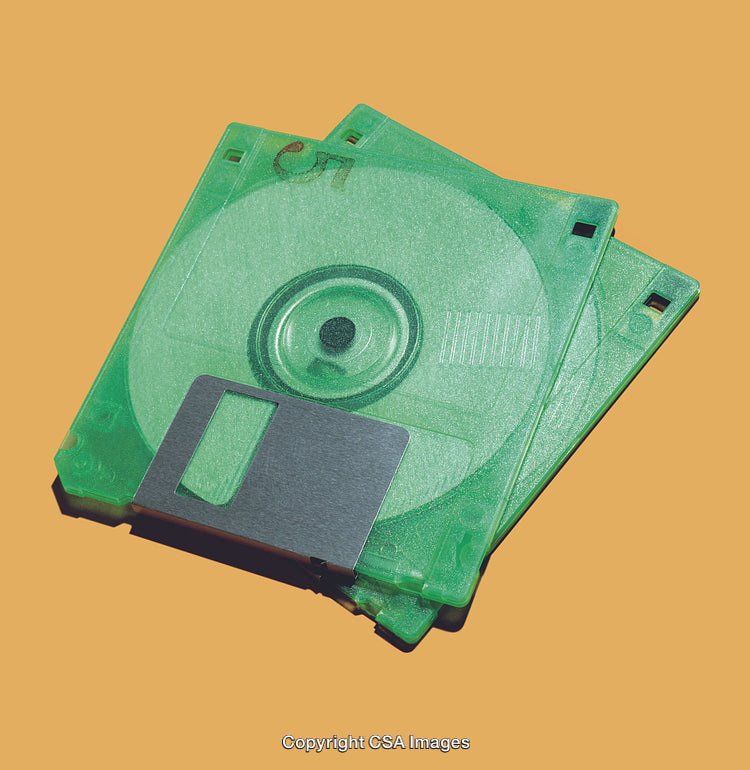 Green Floppy Disks on a Vibrant Solid Background