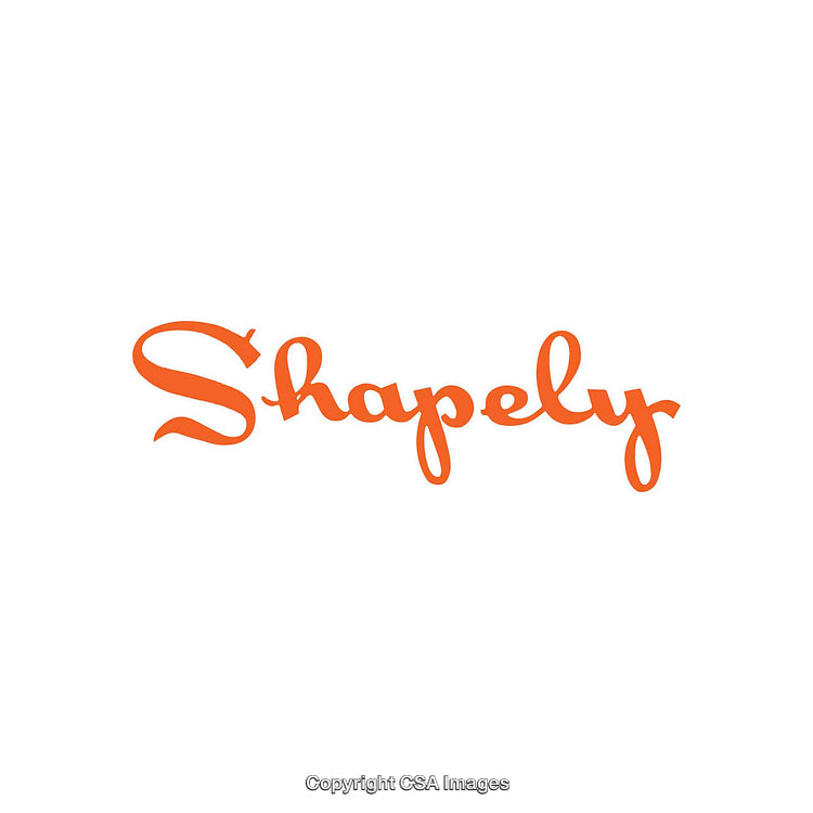 Stylized Orange Shapely Logo with a Clean White Background