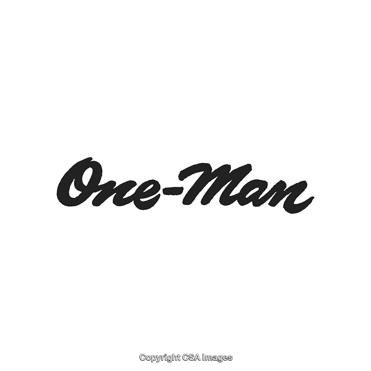 Typography Design Featuring the Words One-Man in Cursive Letters on White