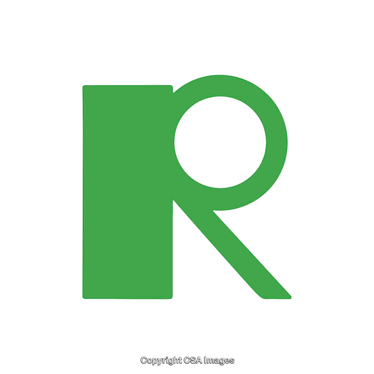 Bold Green Letter R Logo on White Background