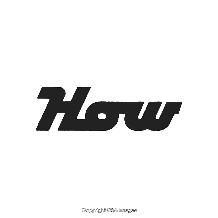 Bold Typography "How" in Stylish Black Mood on White Background