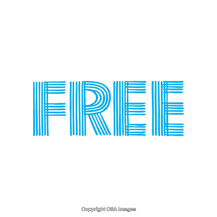 Blue Striped Free Text On a White Background Illustration