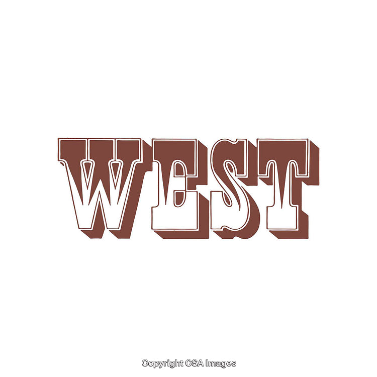 Vintage Western Style Lettering Art Design in Classic Brown Text