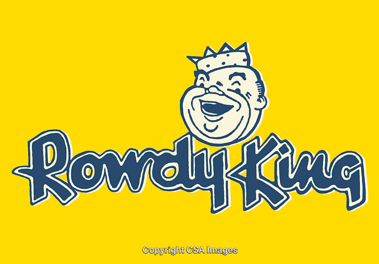 Smiling Cartoon King Illustration with Bold Text and Bright Colors