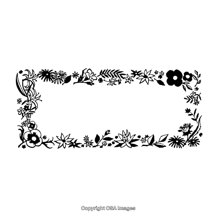 Elegant Black and White Floral Border Design for Creative Projects