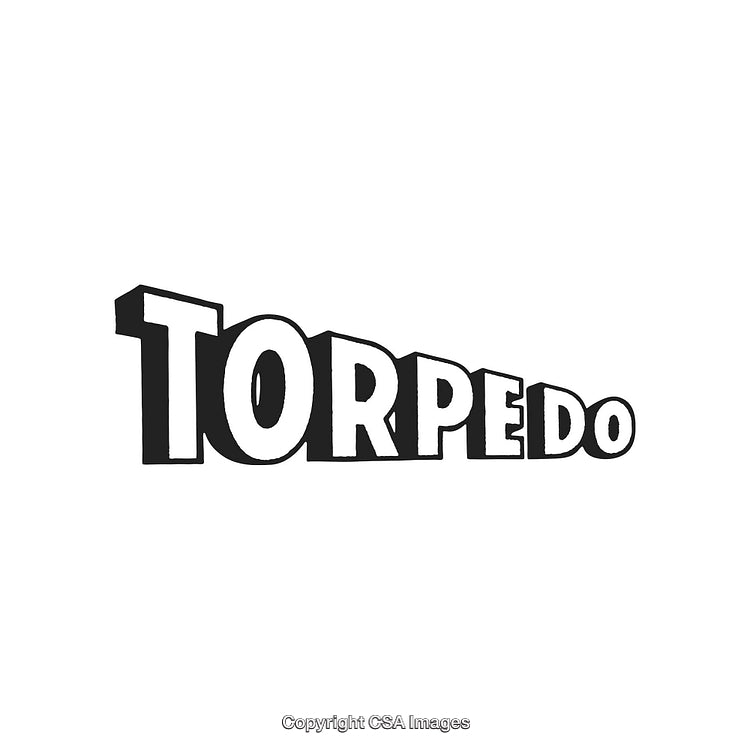 Stylized Word Art of Torpedo in Bold 3D Comic Typography