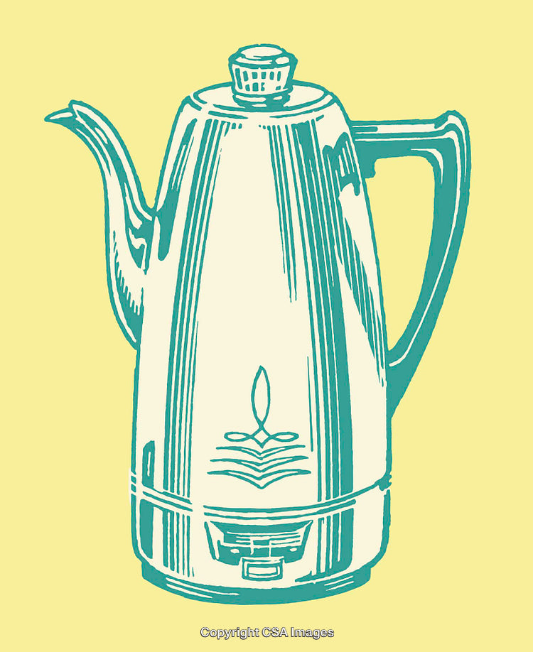 Vintage Styled Line Art Illustration of a Classic Coffee Percolator