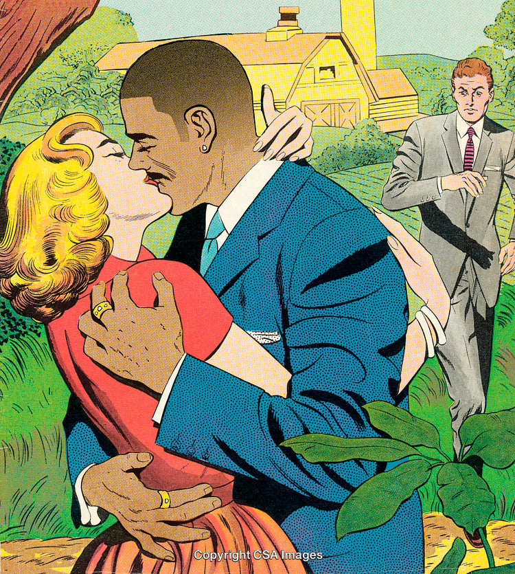 Comic Style Illustration of Emotional Reunion with Suspenseful Atmosphere
