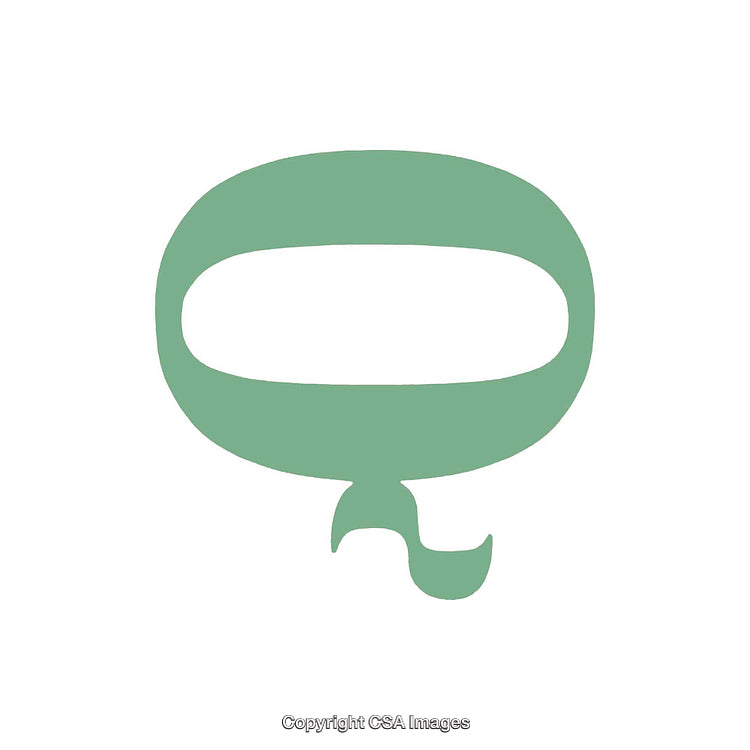 Minimalist Representation of the Letter Q in Green on White