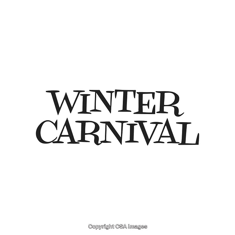 Elegant Winter Carnival Logo in Bold Black Serif Text on White Background