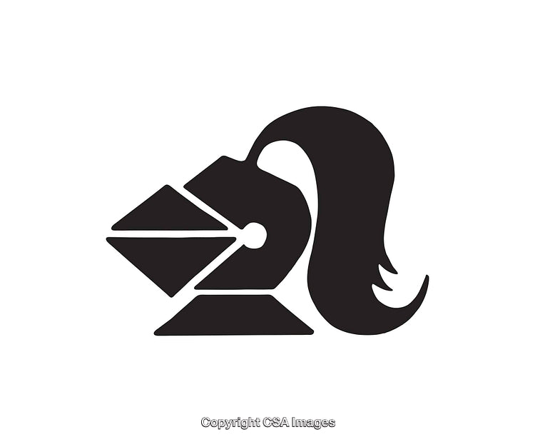 Minimalist Black and White Icon of a Creative Man With Hair