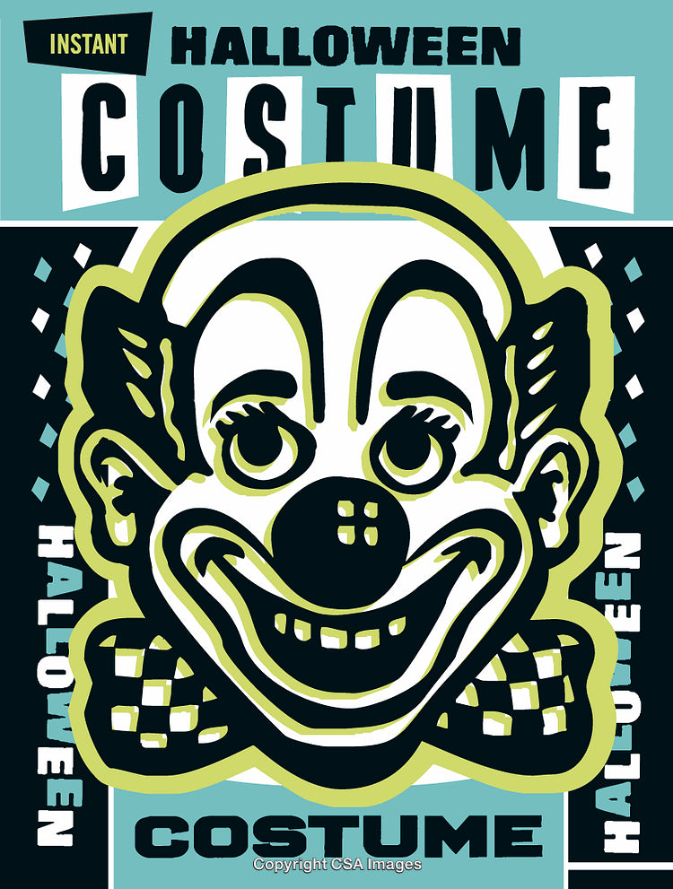 Vintage Halloween Clown Mask Design for Festive Costumes and Celebrations