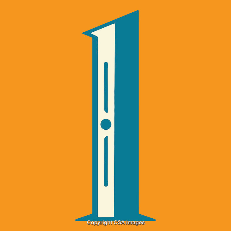 Stylized Number One on a Bold Orange Background