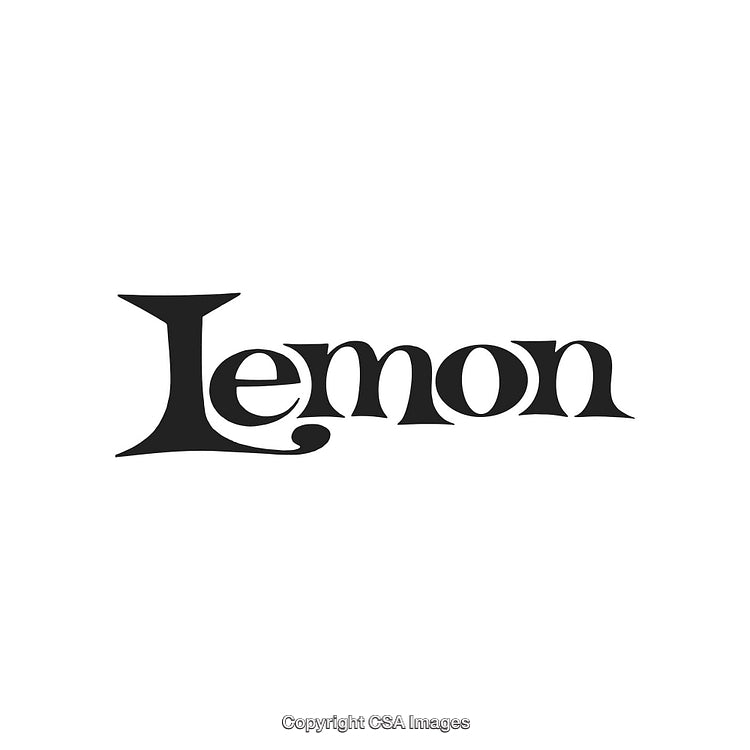 Graphic Typography with Bold Black Text Reading 'Lemon' on White Background
