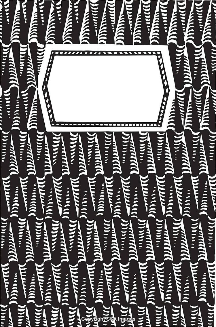 Abstract Geometric Black and White Pattern with Central Blank Frame
