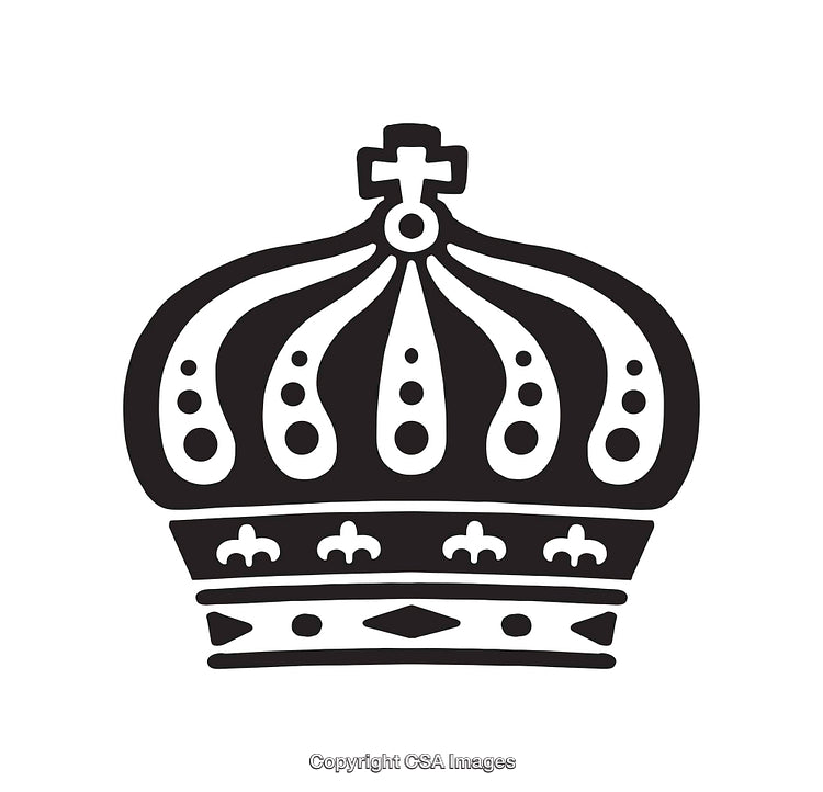 Elegant Black and White Crown Symbol in Minimal Design Style