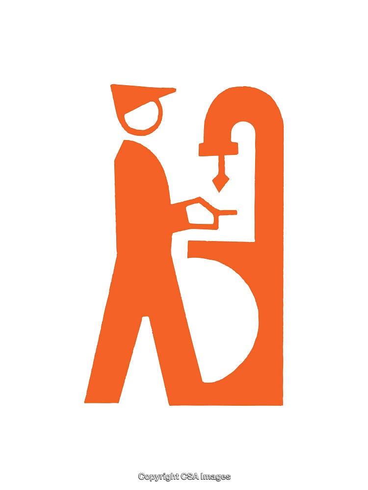 Orange Factory Worker Icon Design Representing Industrial Concepts