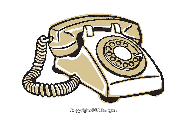 Retro Style Drawing of a Rotary Dial Telephone