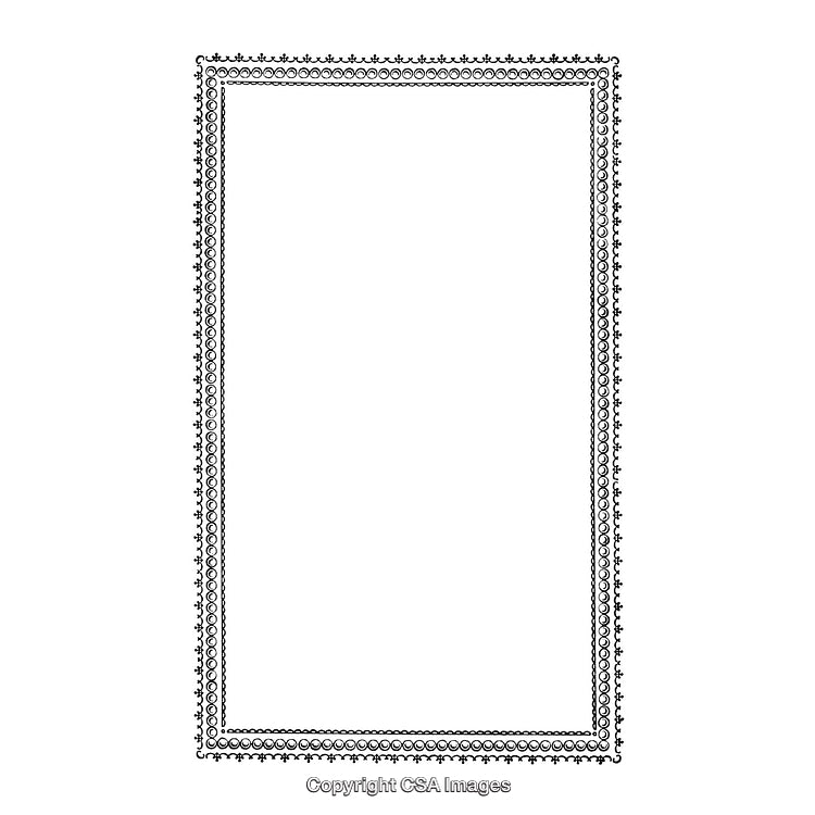 Elegant Black and White Border with Ornamental Design and Intricate Patterns