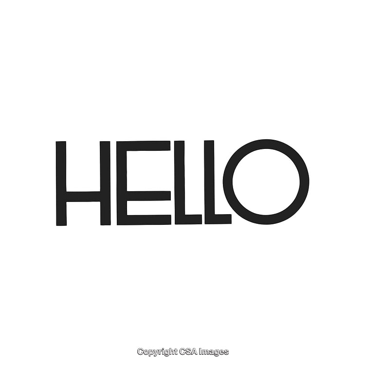 Bold Black Text Saying Hello on a Light Background Design