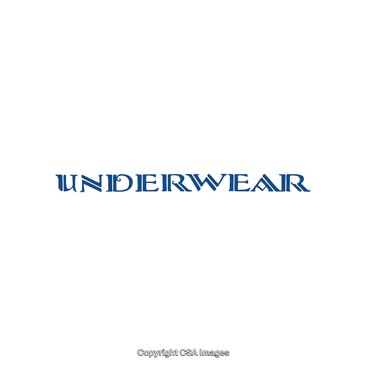 Stylish Typeface Design Featuring the Word Underwear in Blue Capital Letters