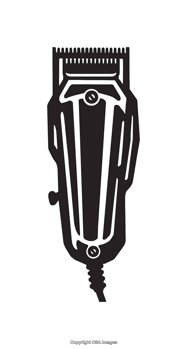 Black and White Line Art of Vintage Hair Clippers