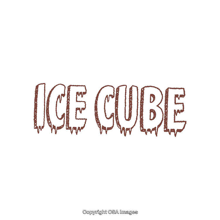 Stylized Ice Cube Text Illustration With Frozen Effects and Minimalistic Design