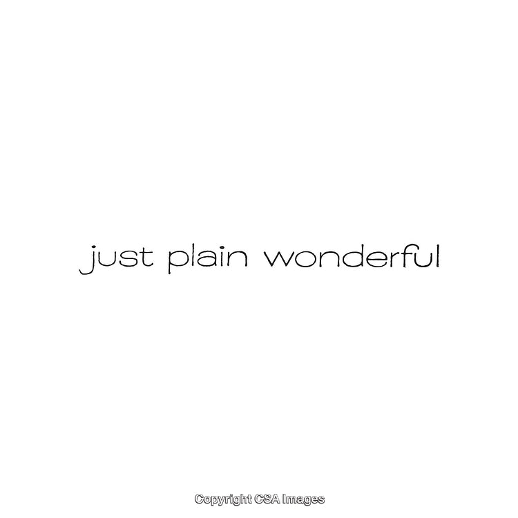 Minimalist Typography Reading 'Just Plain Wonderful' on a White Background
