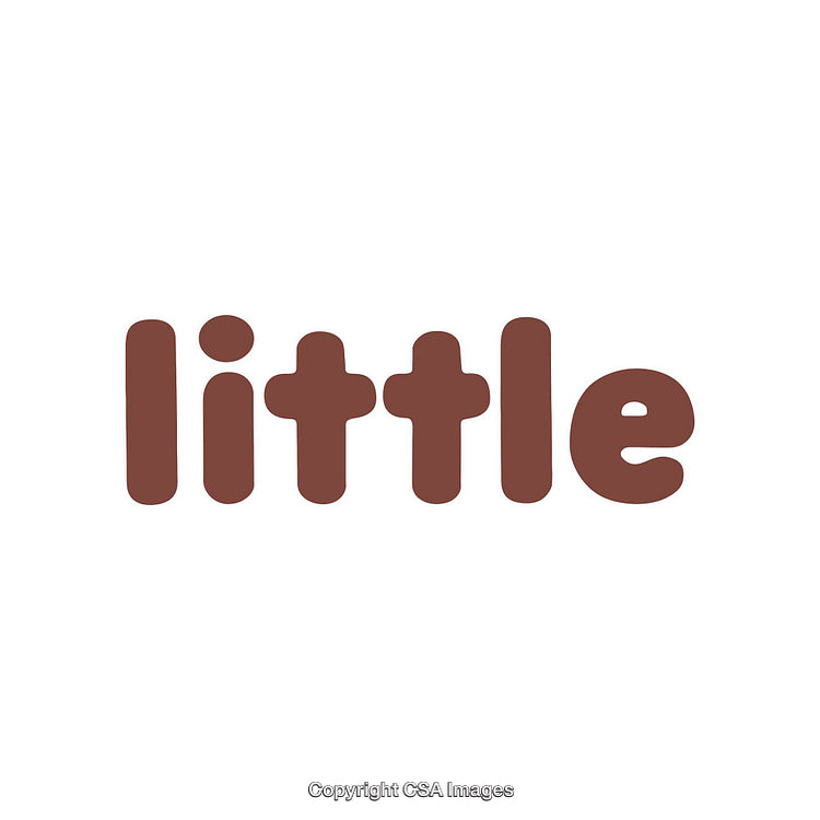 Brown Text Illustration with the Word 'Little' in Rounded Style