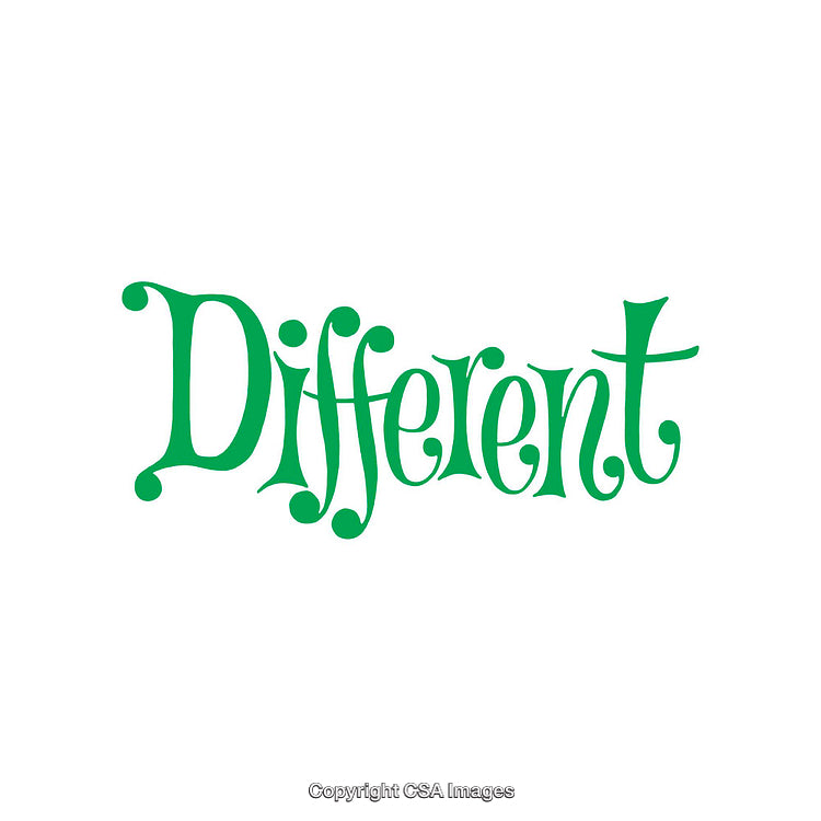 Retro Style Text Art with the Word 'Different' in Green