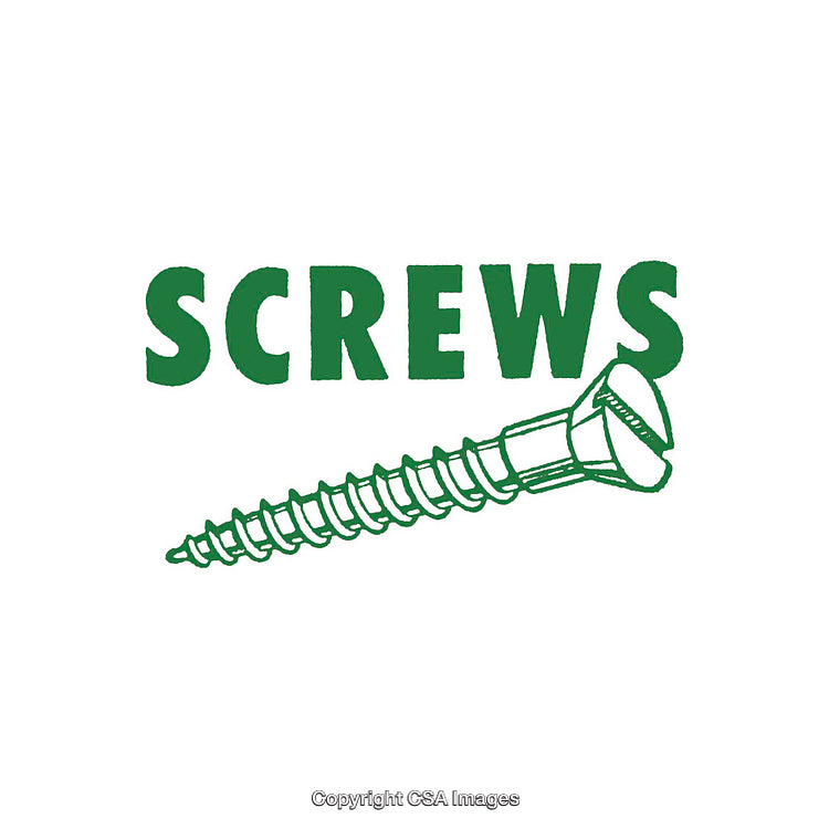 Green Illustration Featuring Screw and Text Design on White Background