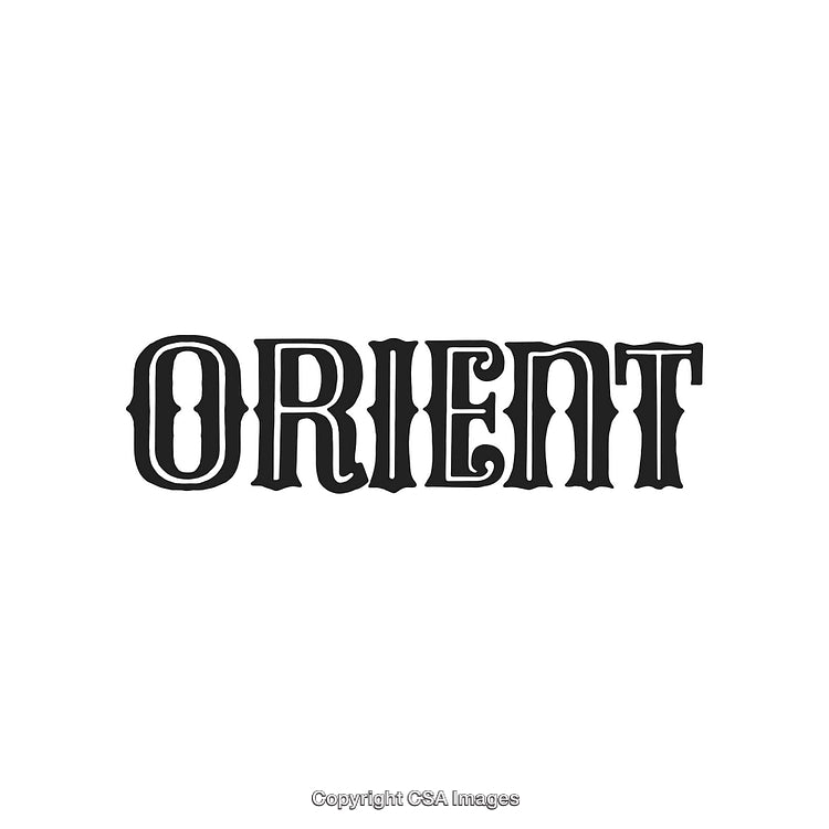 Decorative Typography Featuring the Word 'Orient' in Vintage Inspired Font Design