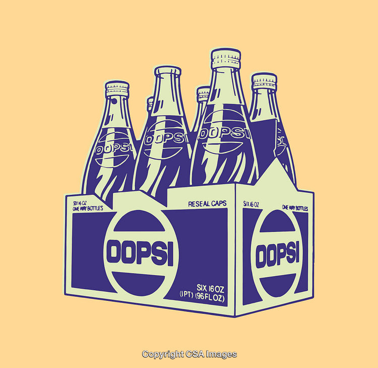 Colorful Vintage Soda Bottle Illustration in Vibrant Line Art Style