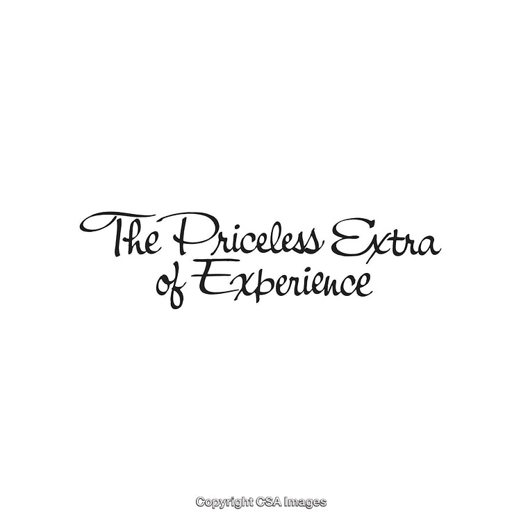 Elegant Typographic Design Highlighting the Value of Experience and Skill