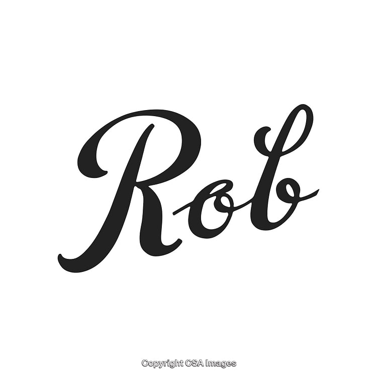 Elegant Calligraphy Text Rob in Stylish Black Lettering on White Background