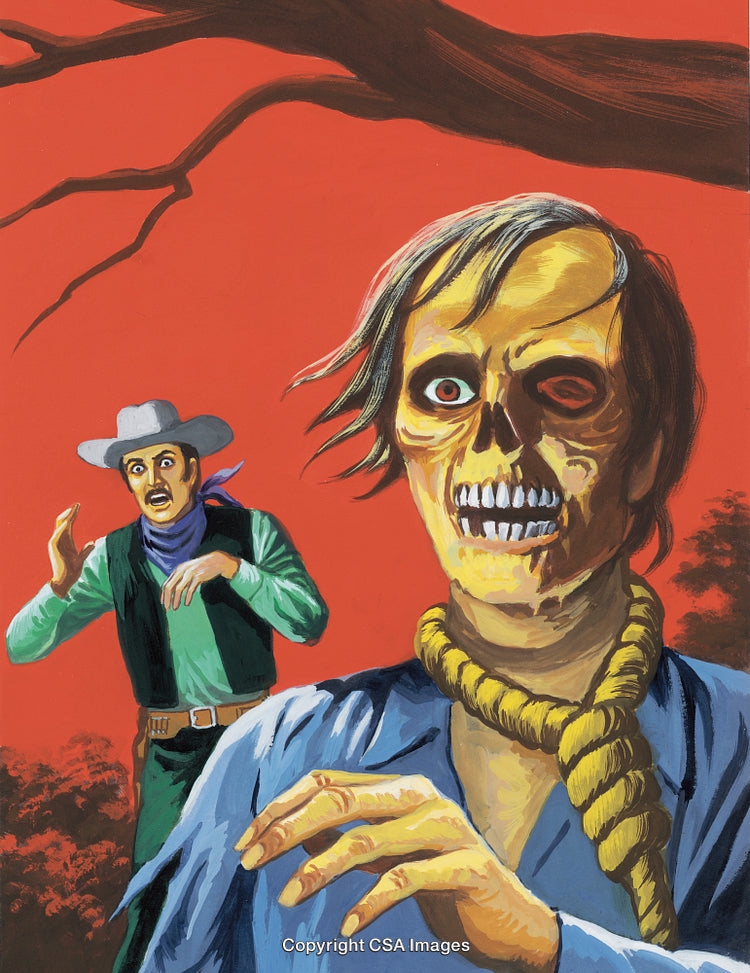 Terrifying Encounter with a Skeletal Figure in a Red-Toned Setting