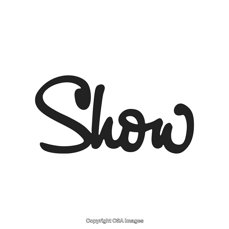 Handwritten Word 'Show' in Black on a White Background Design